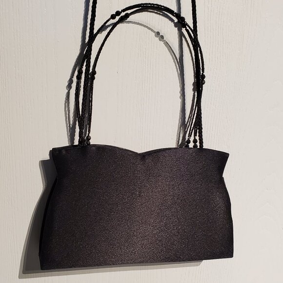 2 HAND Evening Shoulder Bags, Purses Black Beaded & Sequined - AS NEW Condition. - Picture 6 of 8
